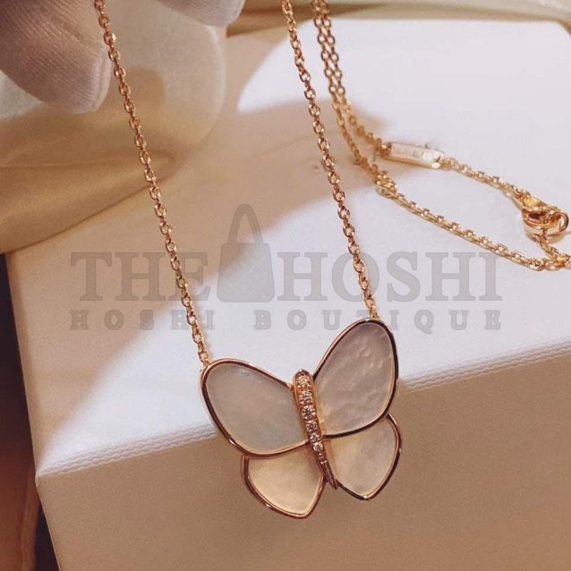 V*n Cl**f & Arpels Large Butterfly Necklace with D1am0nds, Two Butterfly pendant Master Quality