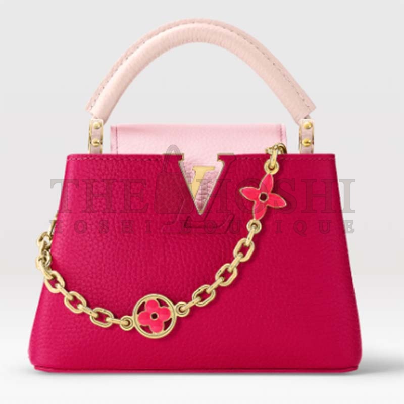 L0vis Vvtt0n LV Women Capucines Mini Handbag Rose Pink Taurillon Leather Master Quality