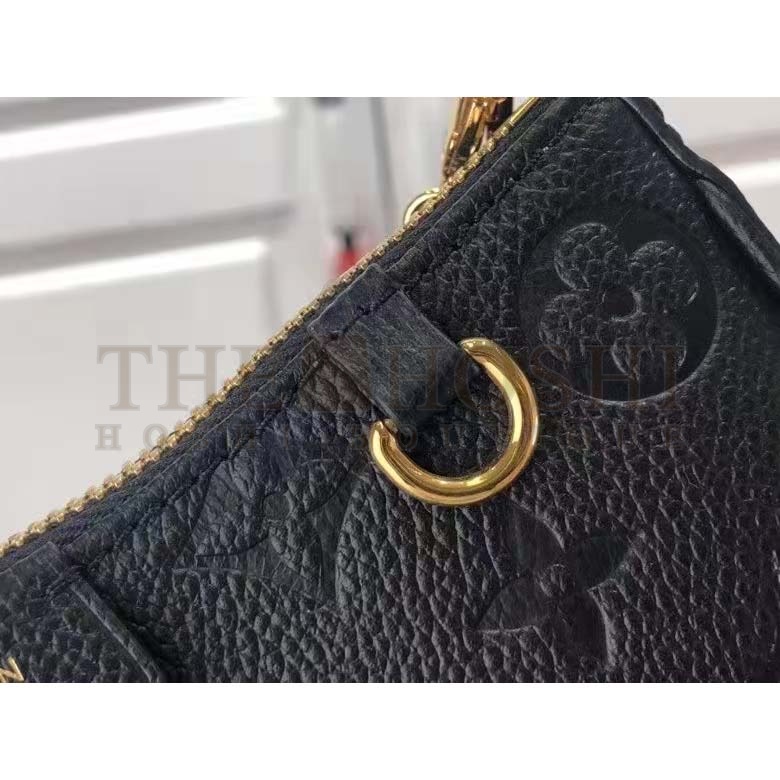L0vis Vvtt0n LV Women Easy Pouch On Strap Black Monogram S*pple Grained Cowhide Master Quality