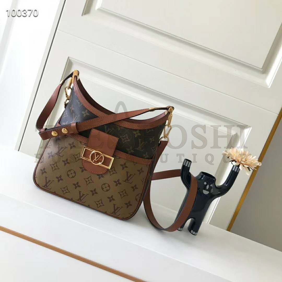 L0vis Vvtt0n LV Women Hobo Dauphine PM Handbag Monogram Reverse Canvas Master Quality