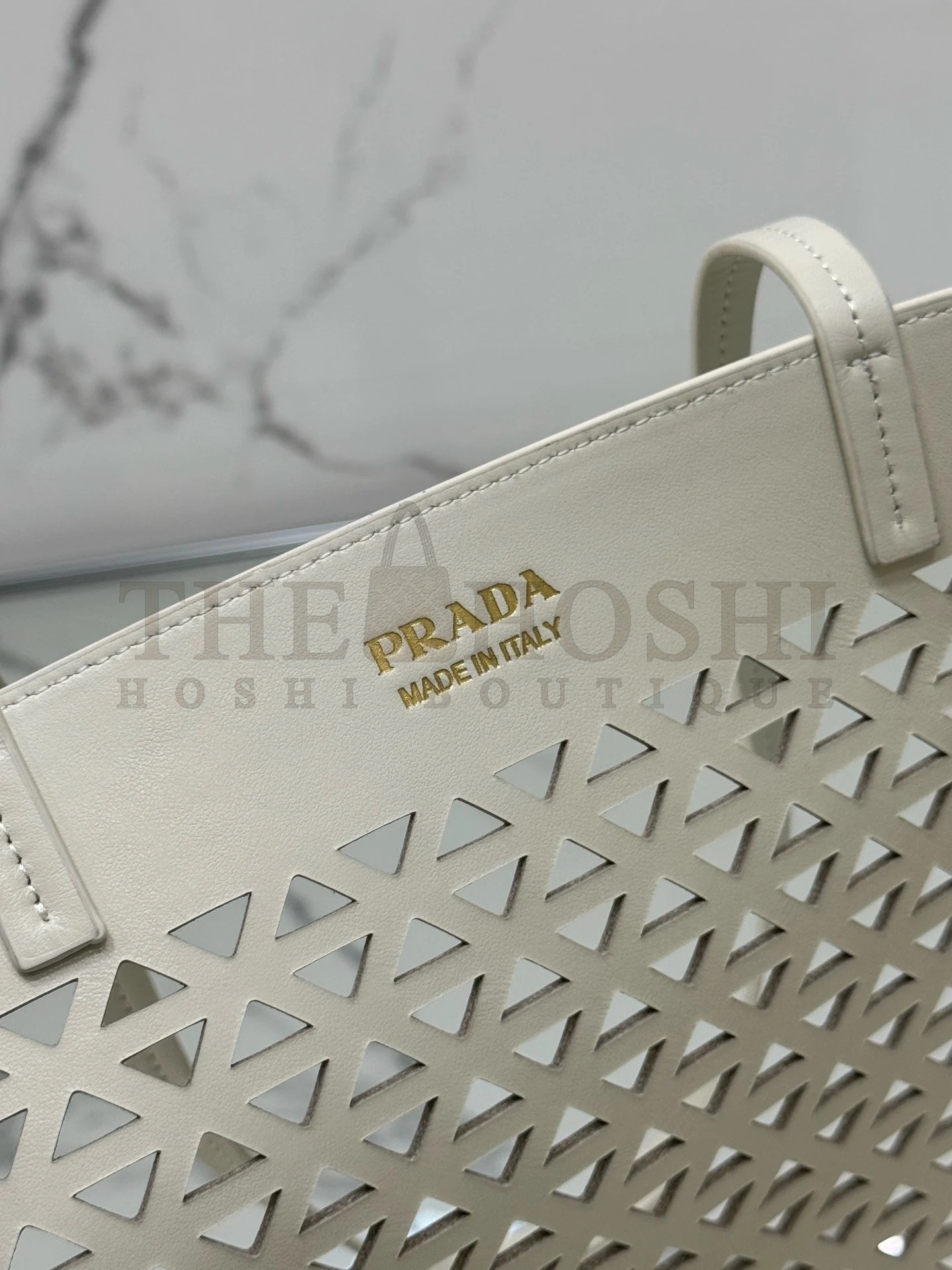 Pra*a Mini Buckle Bag in Linen Blend and Leather Master Quality