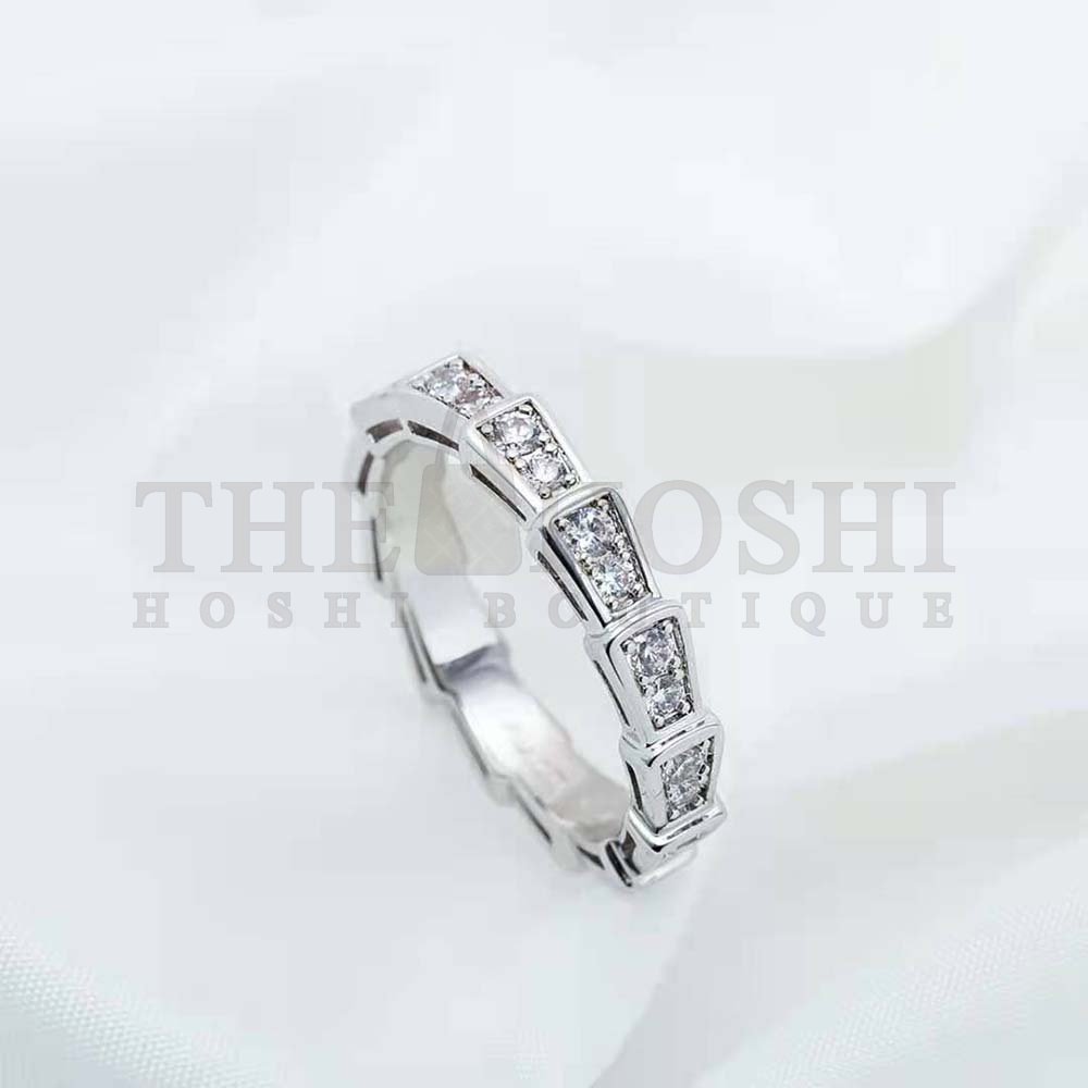 Bv1g*ai Women Precious Beauty of the Scales Serpenti Viper Ring Master Quality