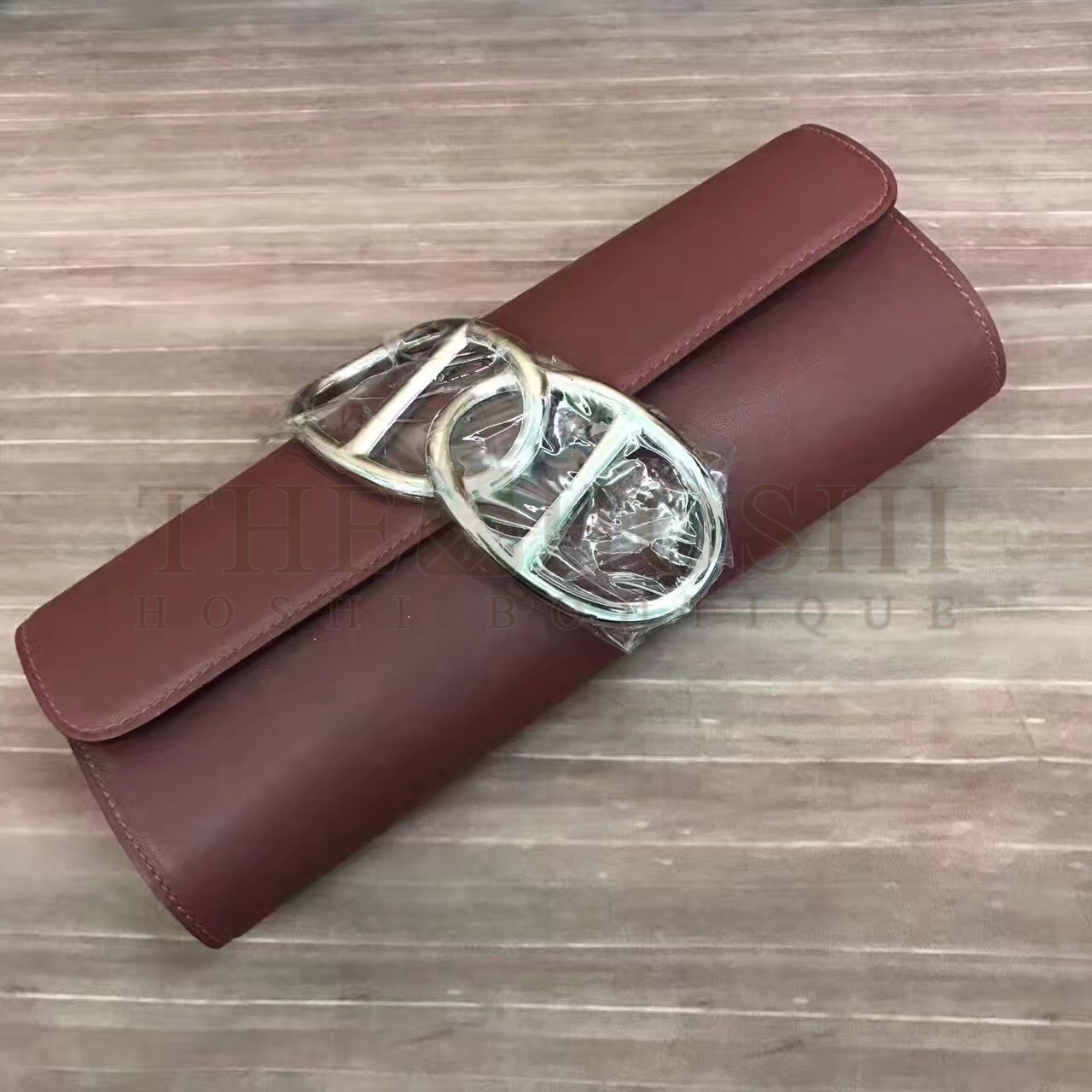 H**me5 Handmade Egee Clutch In Havane Swift Leather Master Quality