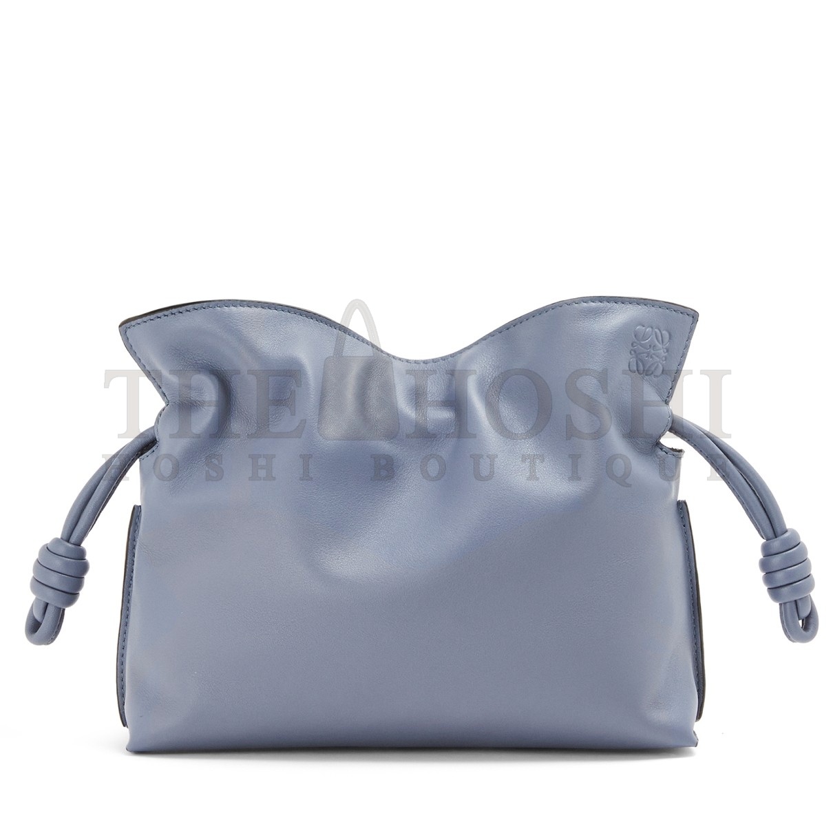 L0ew* Flamenco Clutch Bag In Atlantic Blue Calfskin Master Quality