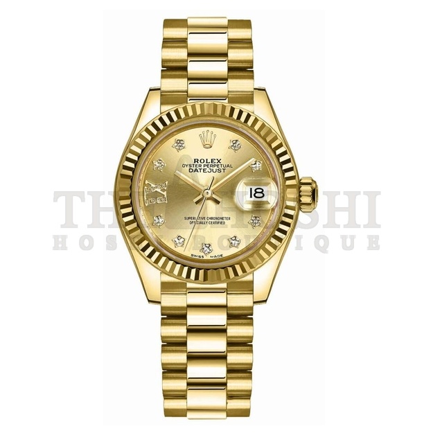 R01ex Lady-Datejust 28 Solid 18K Yellow Gold Women's Watch 279178-0013 Master Quality