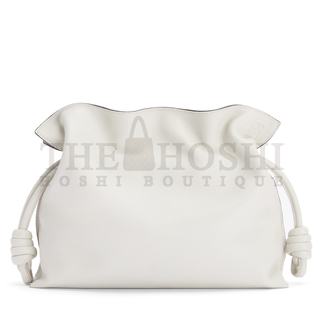 L0ew* Flamenco Clutch In White Nappa Leather Master Quality