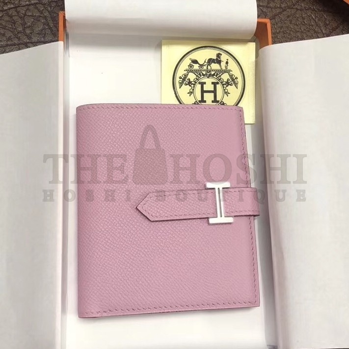 H**me5 Bearn Compact Wallet In Pink Epsom Leather Master Quality