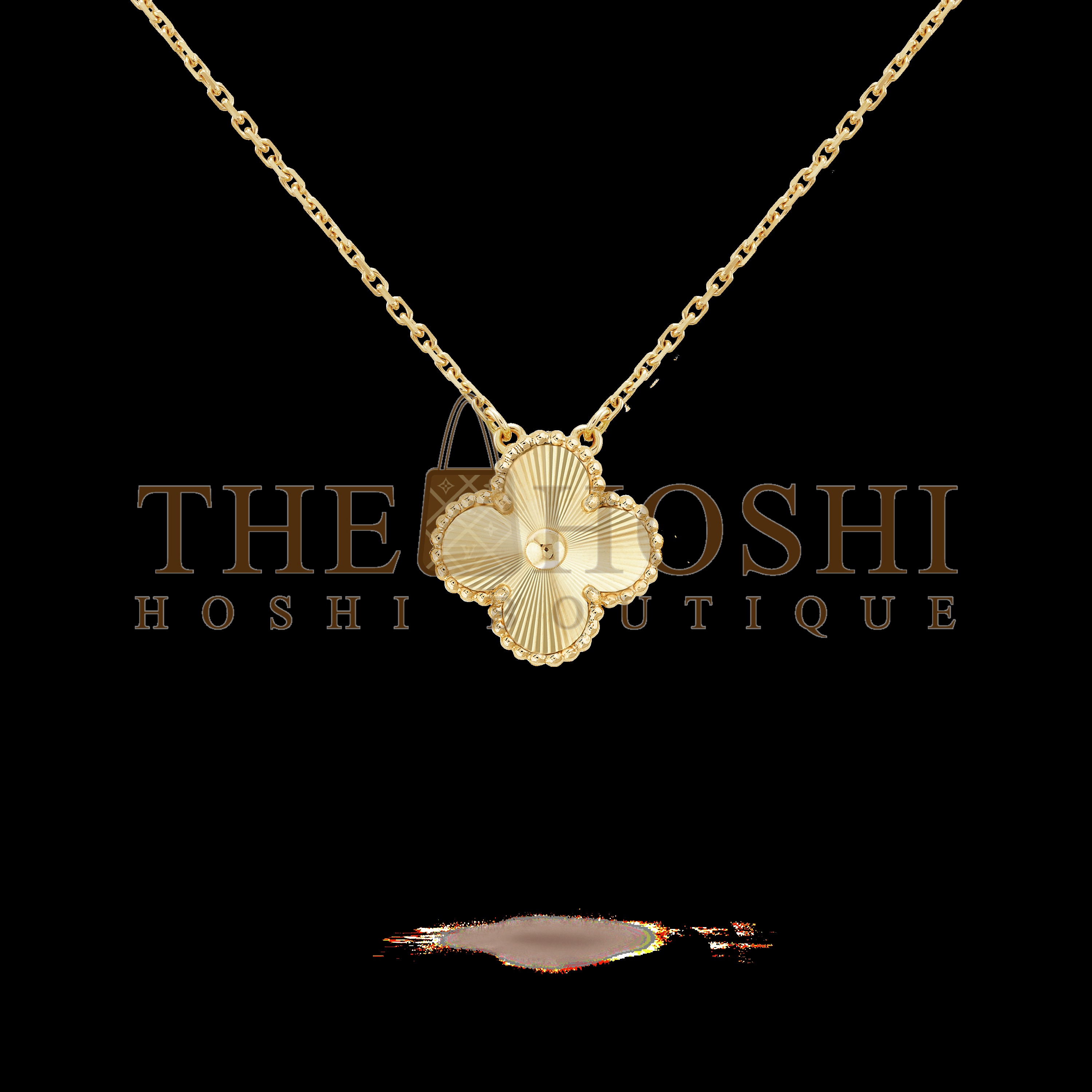 V*n Cl**f Necklace Dupe, Gold Clover Leaf Necklace, with Logo, 925 Sliver & Gold-Plated Master Quality