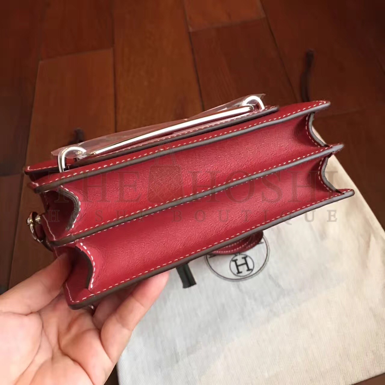 H**me5 Mini Sac Roulis Bag In Red Swift Leather Master Quality