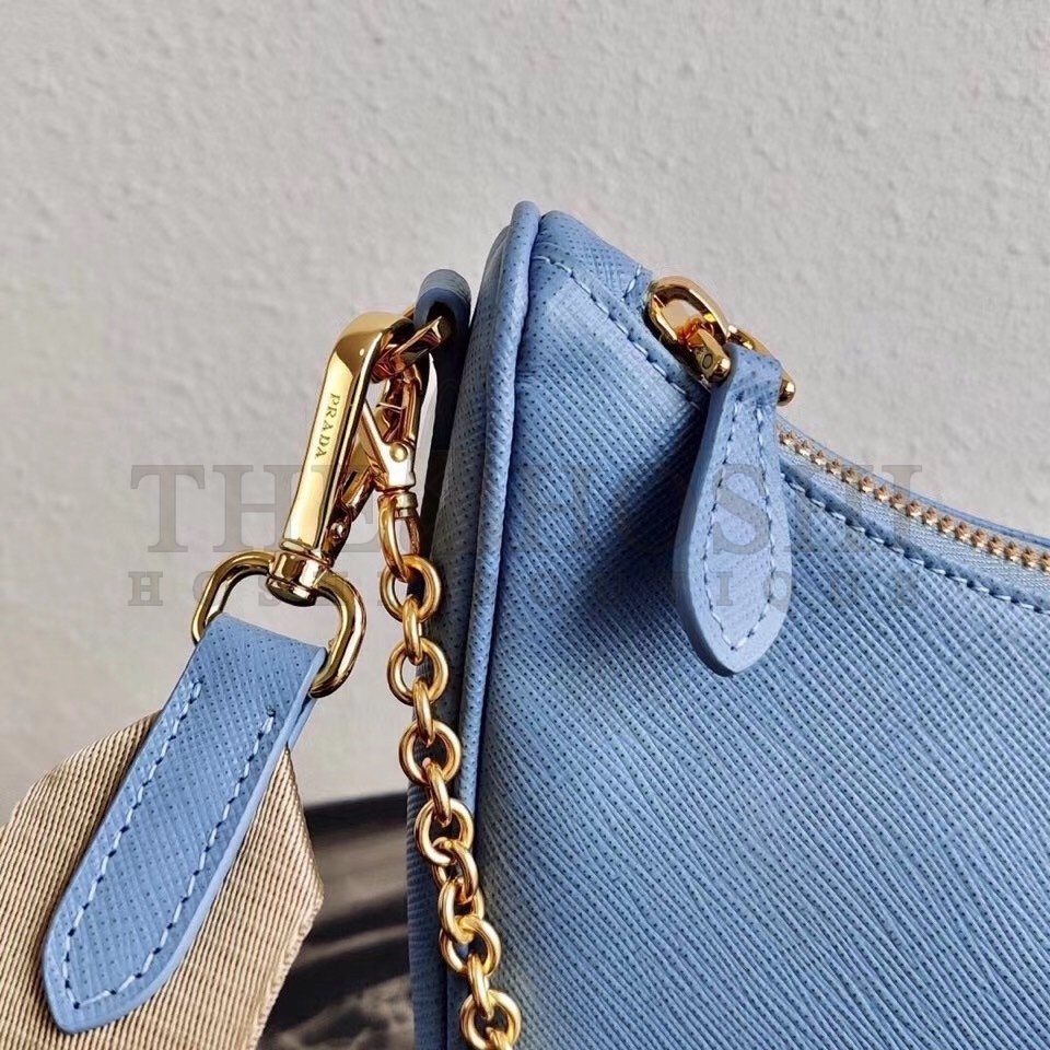 Pra*a Re-Edition 2005 Shoulder Bag In Blue Saffiano Leather Master Quality