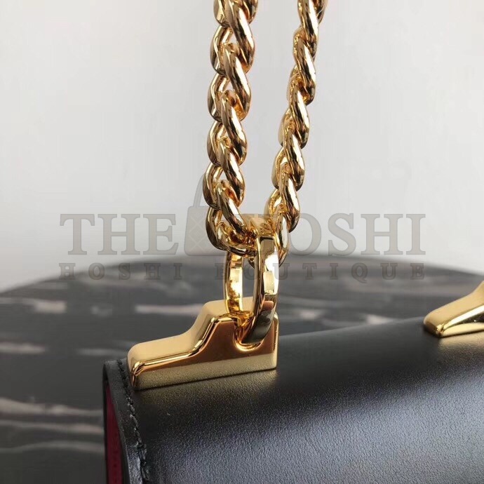 Pra*a Belle Shoulder Bag In Black/Pink Calfskin Master Quality