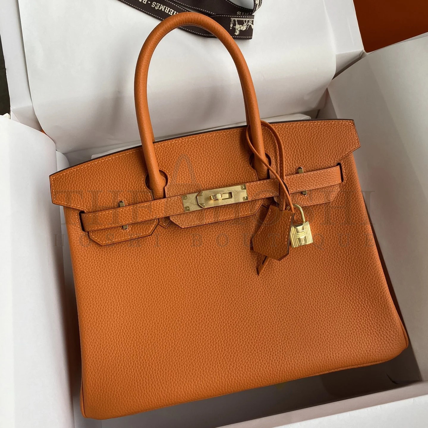 H**me5 Birkin 25 Retourne Handmade Bag In Orange Clemence Leather Master Quality