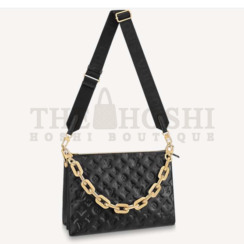 L0vis Vvtt0n LV Women Coussin PM Handbag Black Monogram Embossed Puffy Lambskin Master Quality