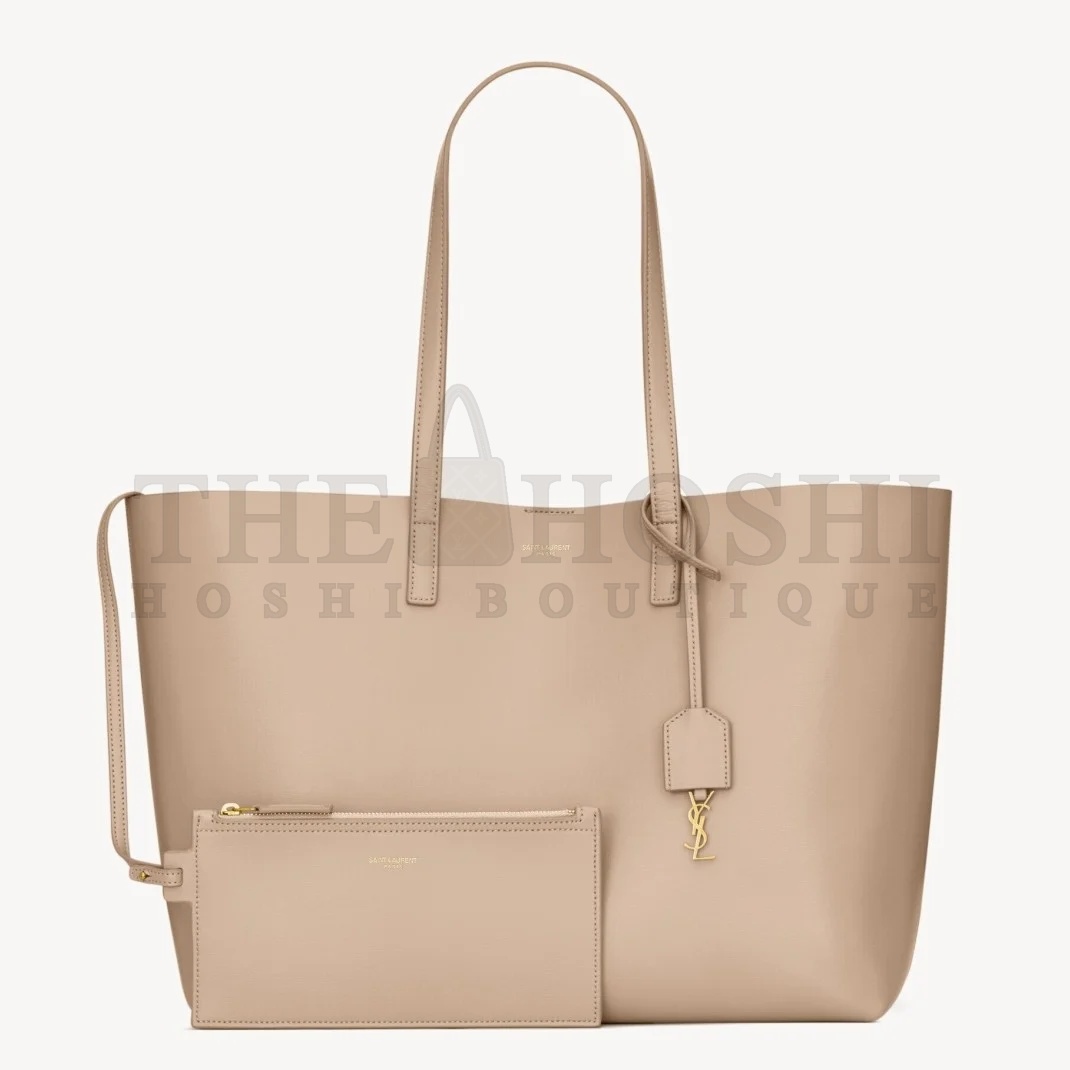 Sa1nt Lau*nt Shopping Tote Bag in Beige Leather Master Quality