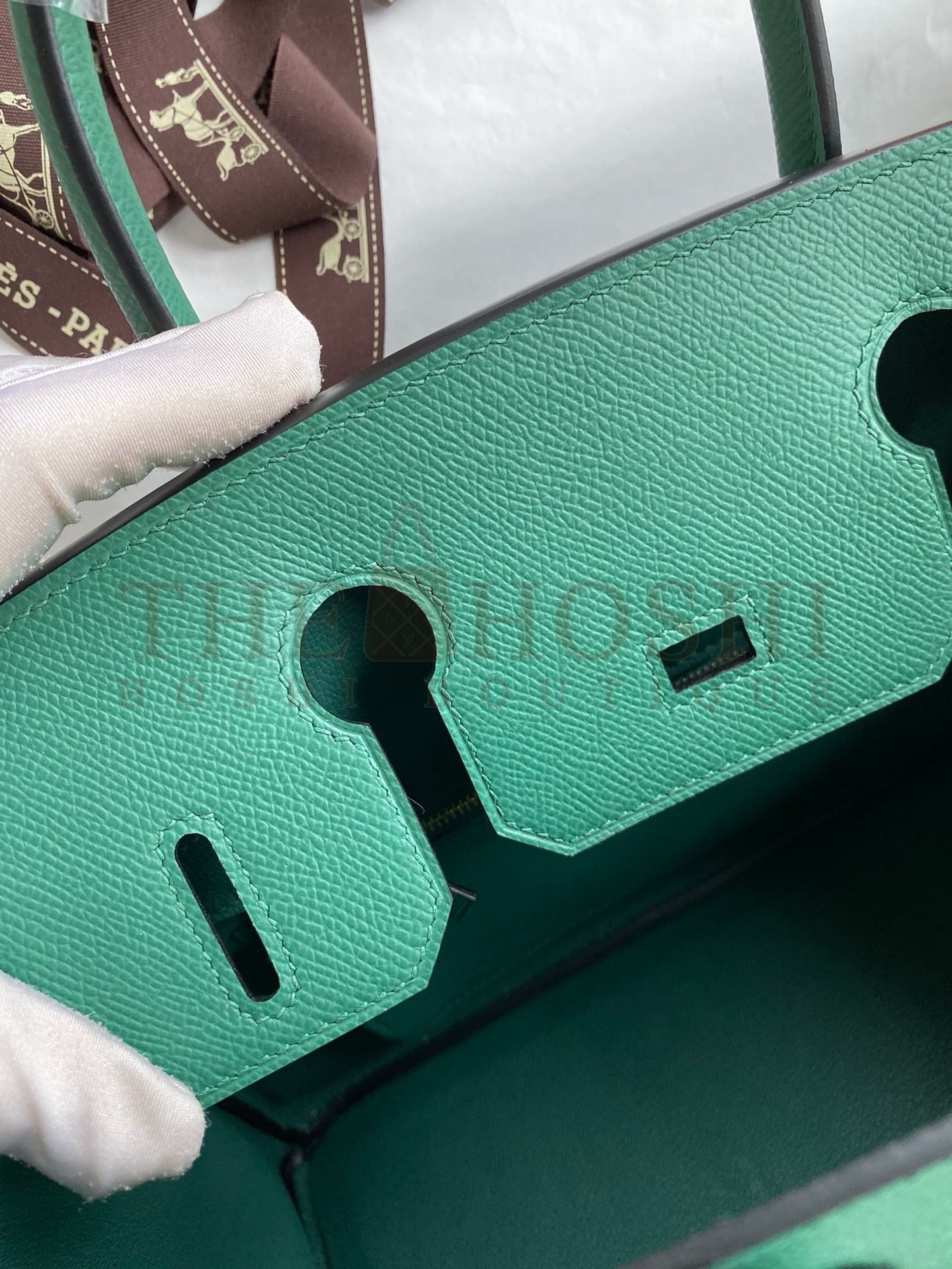 H**me5 Birkin 30 Retourne Handmade Bag In Malachite Epsom Calfskin Master Quality