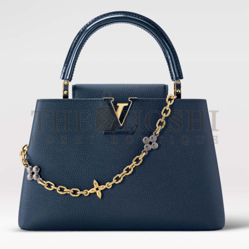 L0vis Vvtt0n LV Women Capucines MM Handbag Navy Blue Taurillon Leather Master Quality