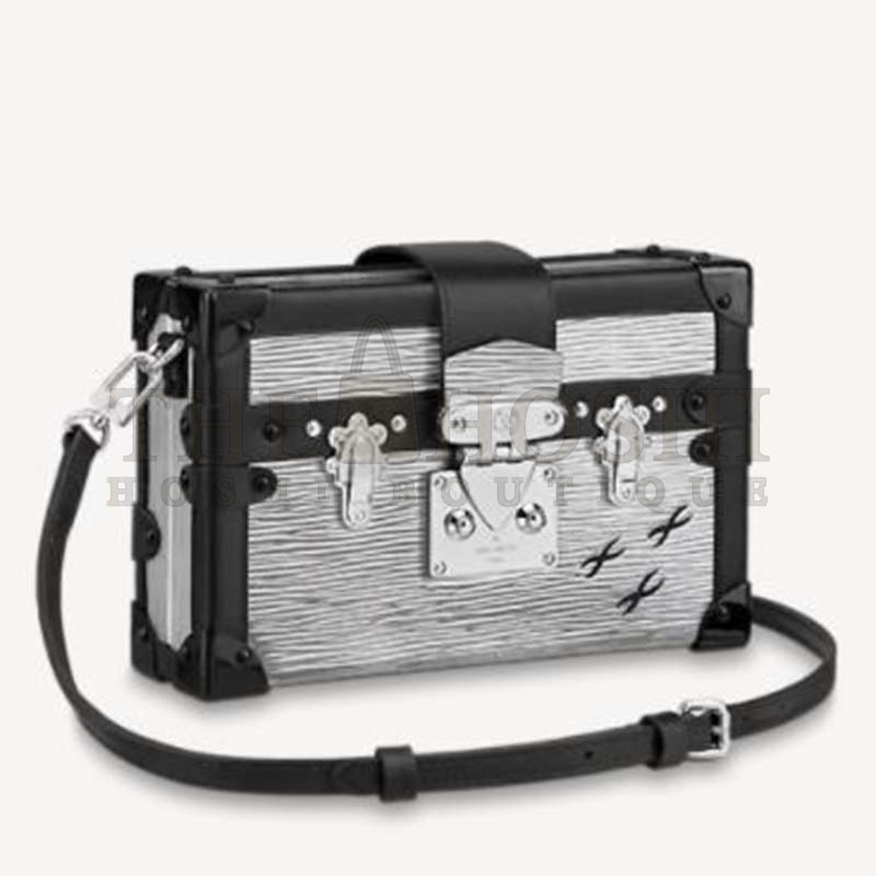 L0vis Vvtt0n LV Women Petite Malle Handbag Silver Epi Grained Cowhide Leather Master Quality