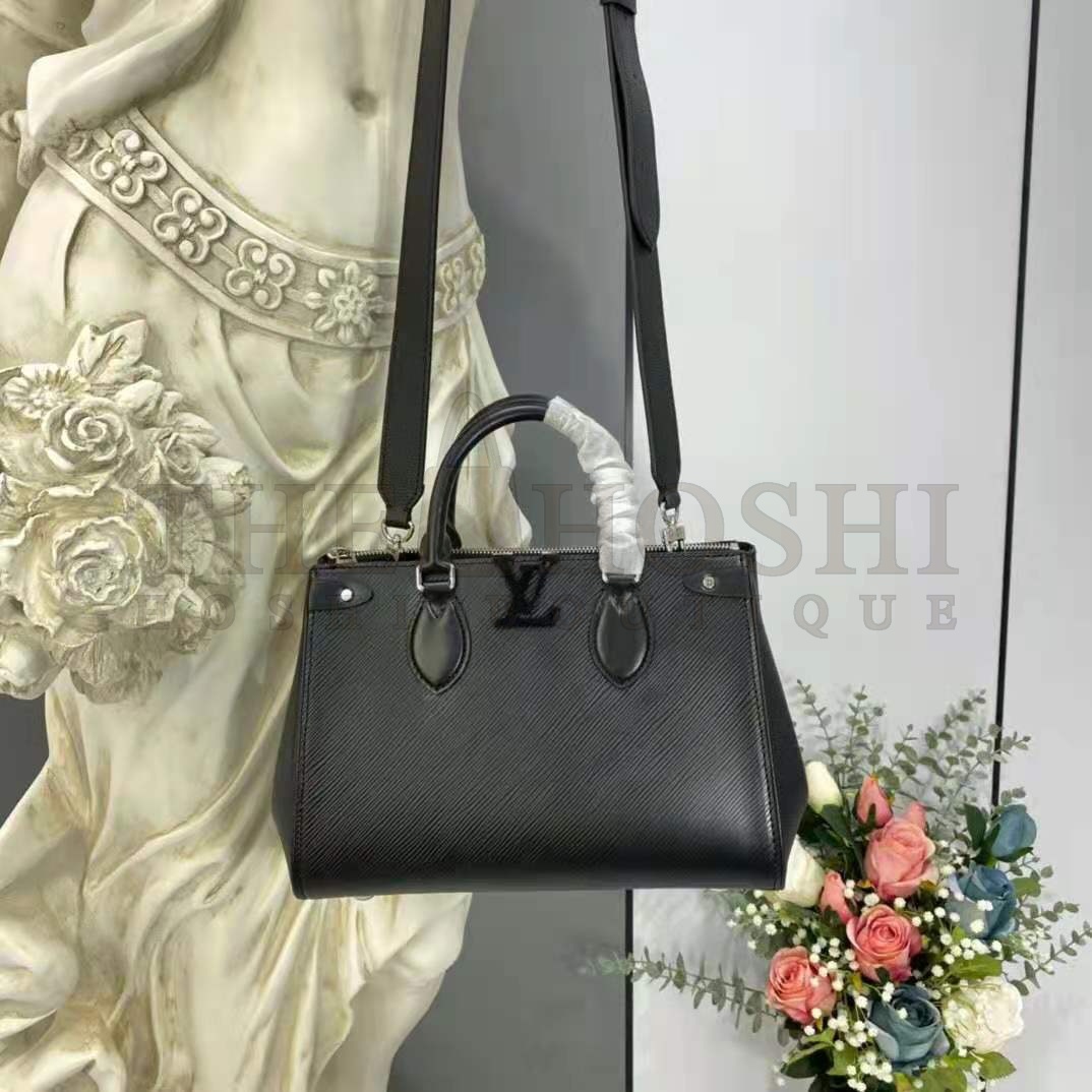 L0vis Vvtt0n LV Women Grenelle Tote MM Bag Black Epi Grained Cowhide Leather Master Quality
