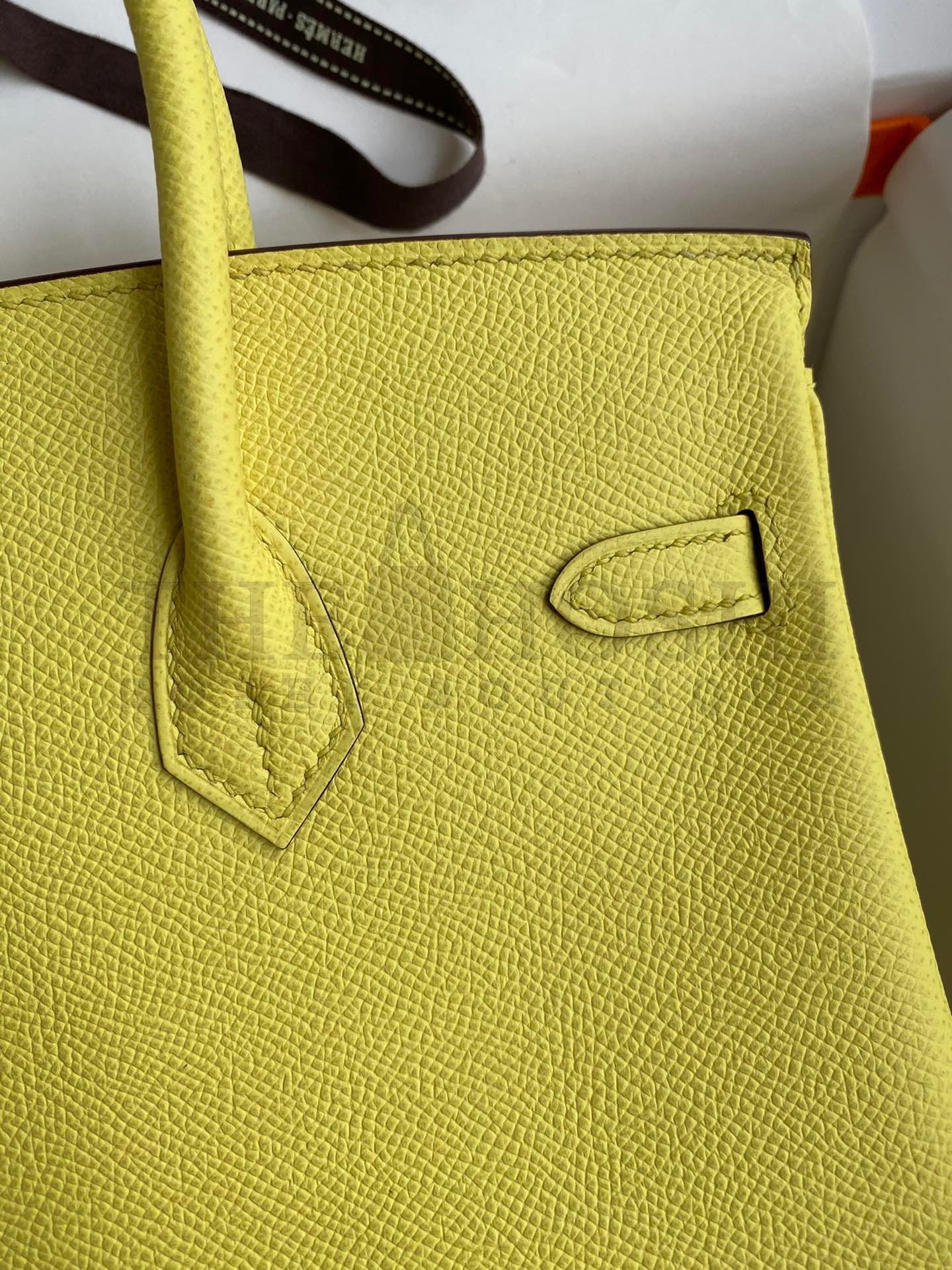H**me5 Birkin 25 Retourne Handmade Bag In Lime Epsom Calfskin Master Quality