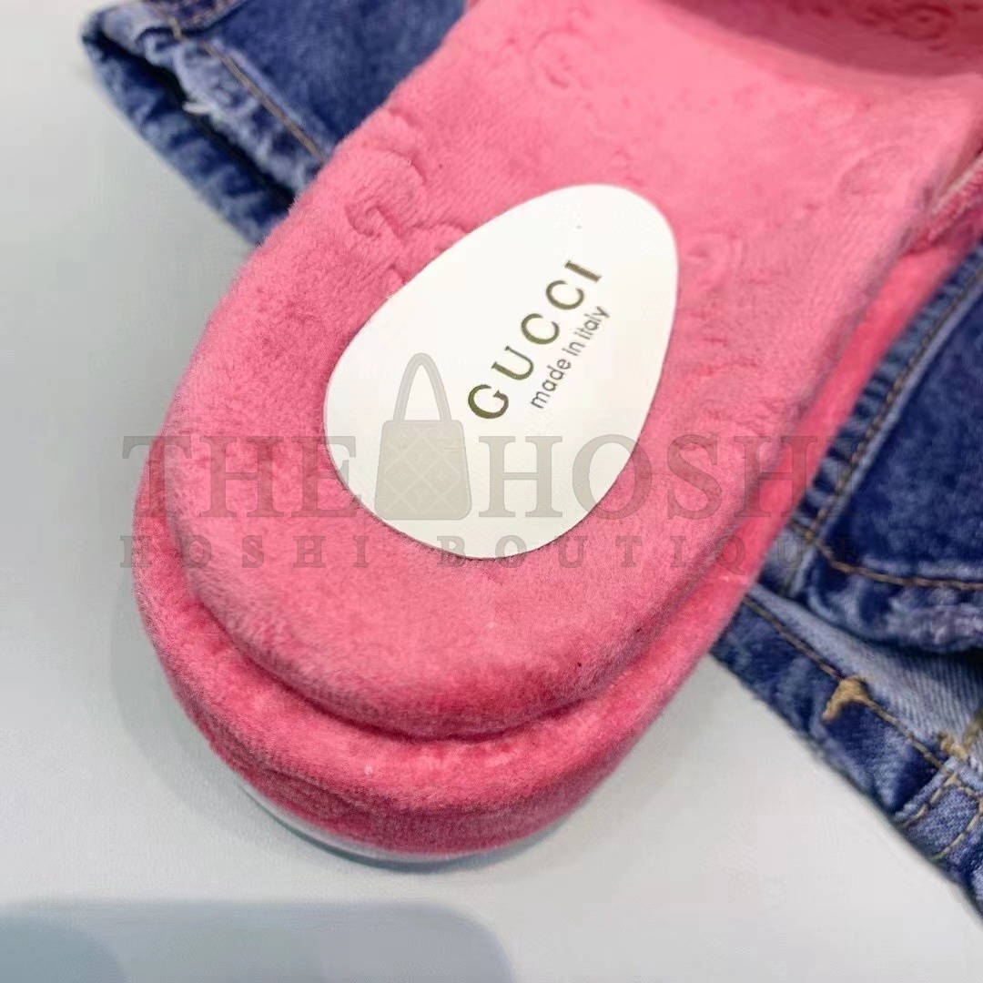 Gvc*1 Unisex G2 Platform Sandals Pink G2 Cotton Sponge Rubber Sole 3 Cm Heel Master Quality