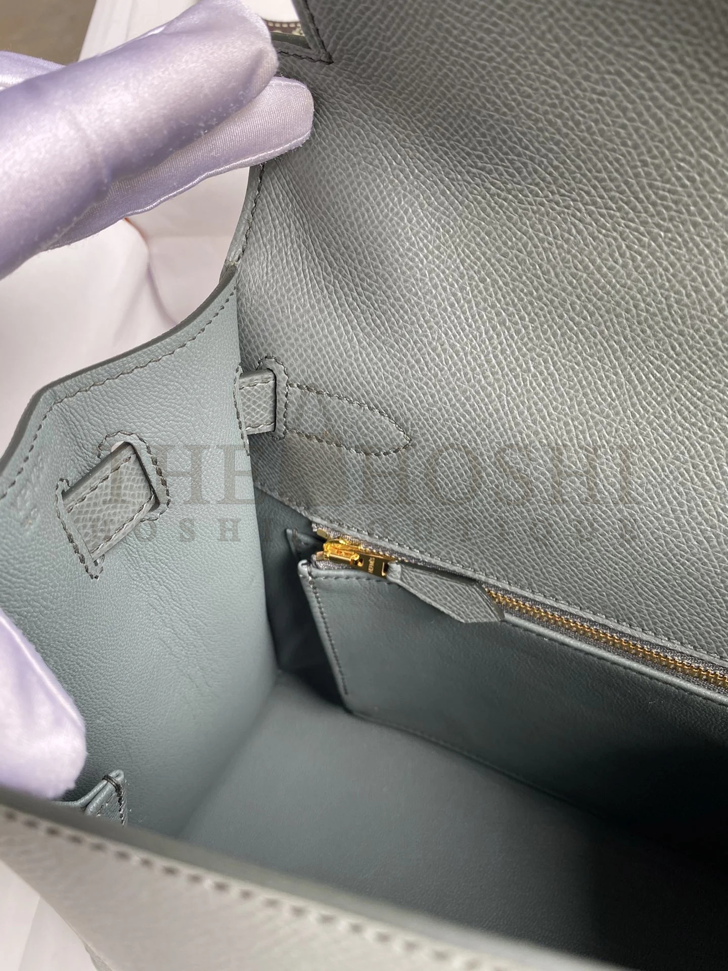 H**me5 Kelly Sellier 28 Handmade Bag In Vert Amande Epsom Calfskin Master Quality