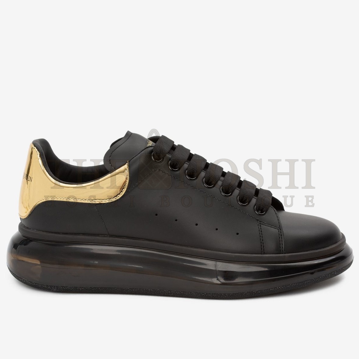 A1exa*der Mcqv*en Women's Black Oversized Sneakers With Transparent Sole Master Quality