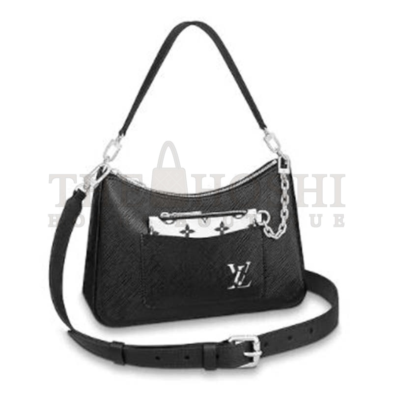 L0vis Vvtt0n LV Women Marelle Handbag Black Epi Grained Cowhide Leather Canvas Master Quality