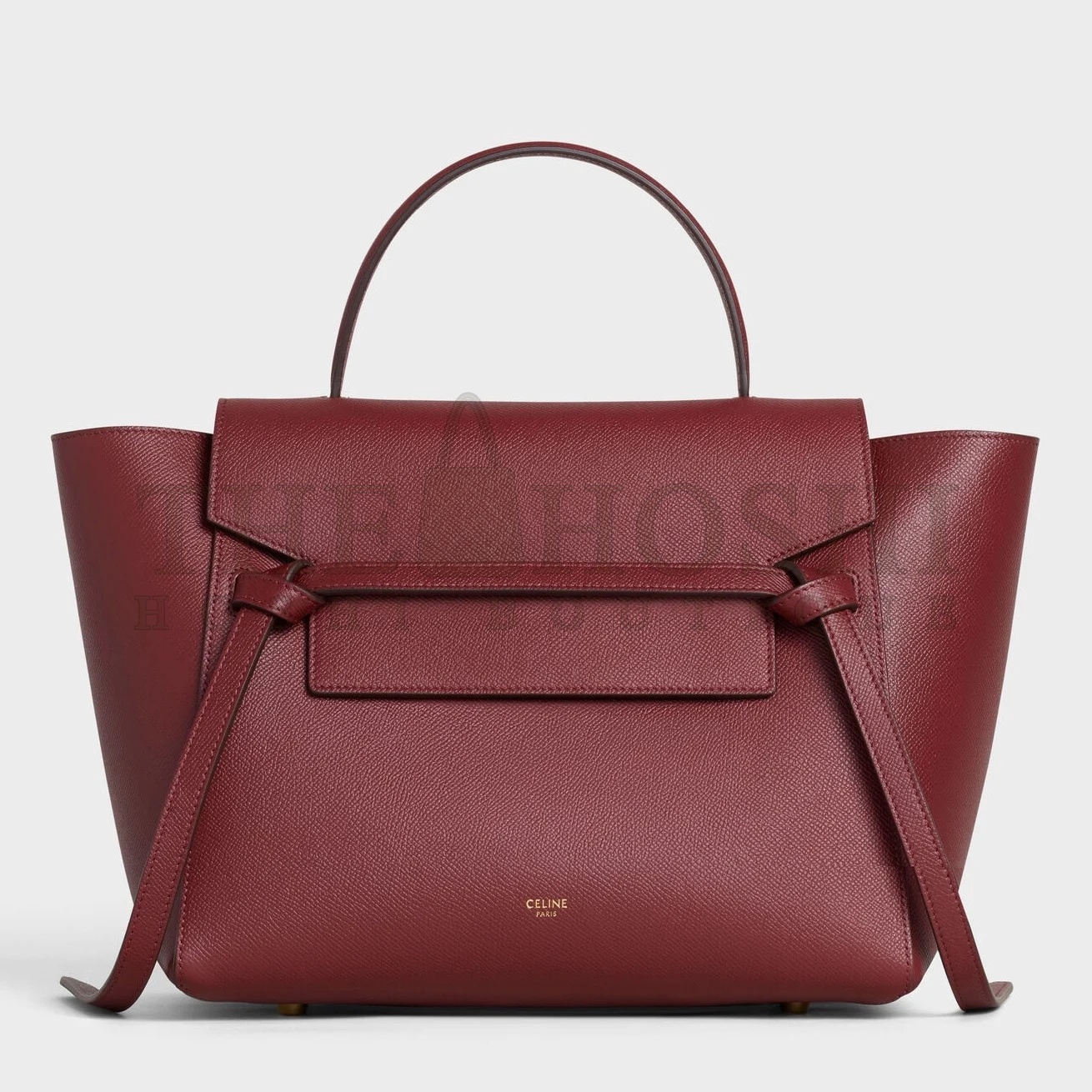 Ce1i*e Belt Mini Bag In Bordeaux Grained Calfskin Master Quality