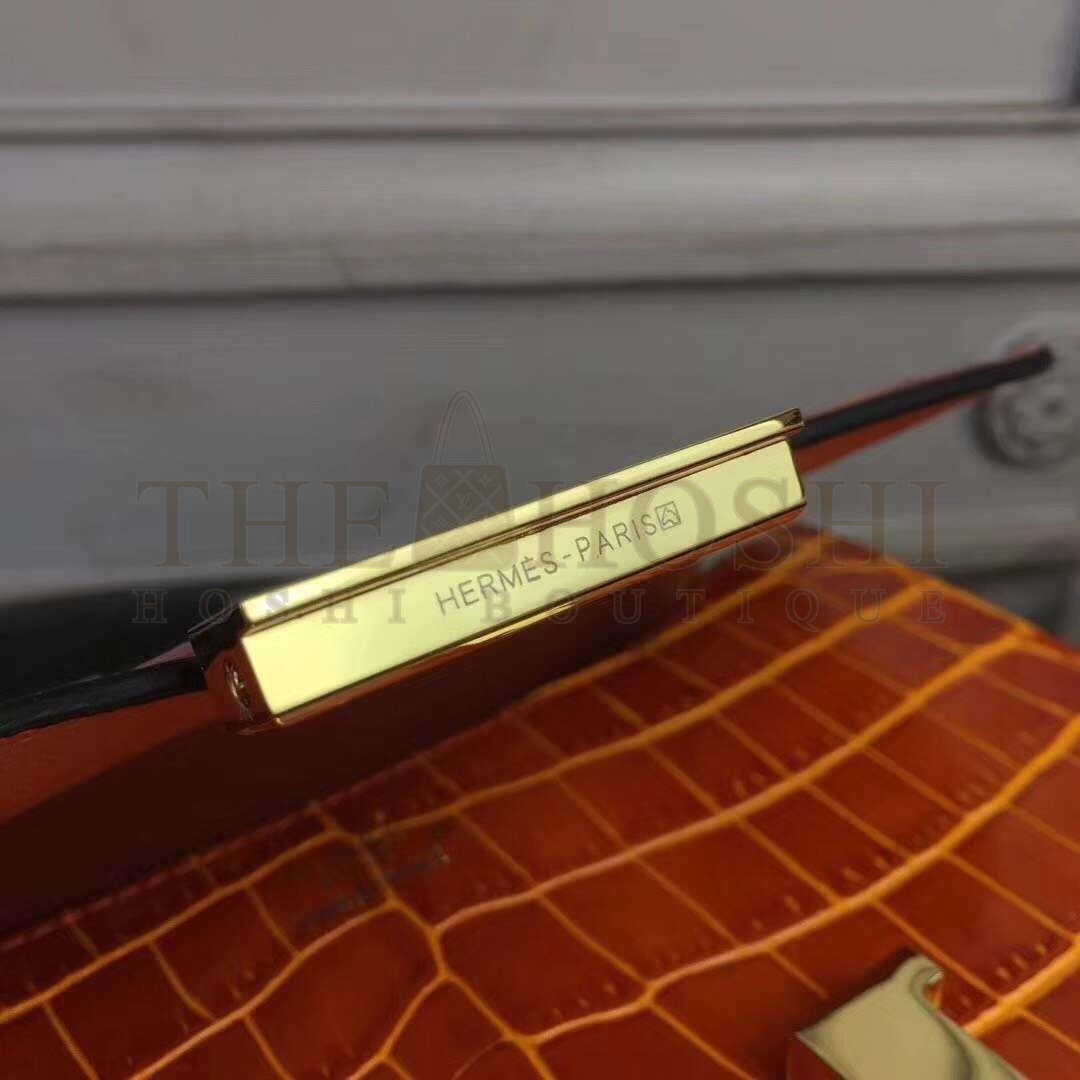 H**me5 Orange Constance MM 24cm Crocodile Bag Master Quality