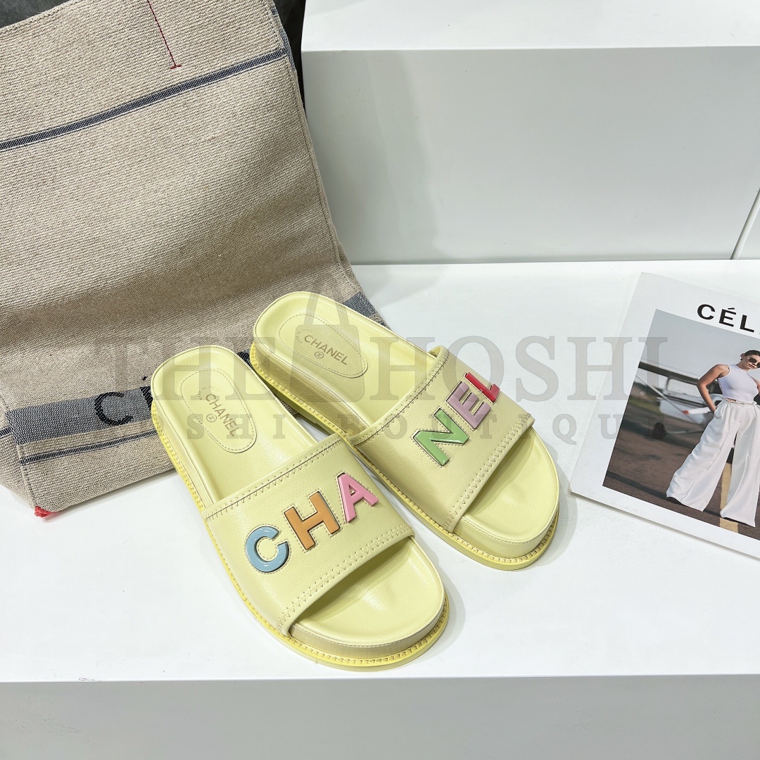 Ch**el flat sandals slippers Master Quality
