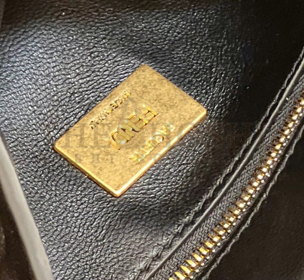 F**di Baguette Chain Midi Bag In Black Nappa Leather Master Quality