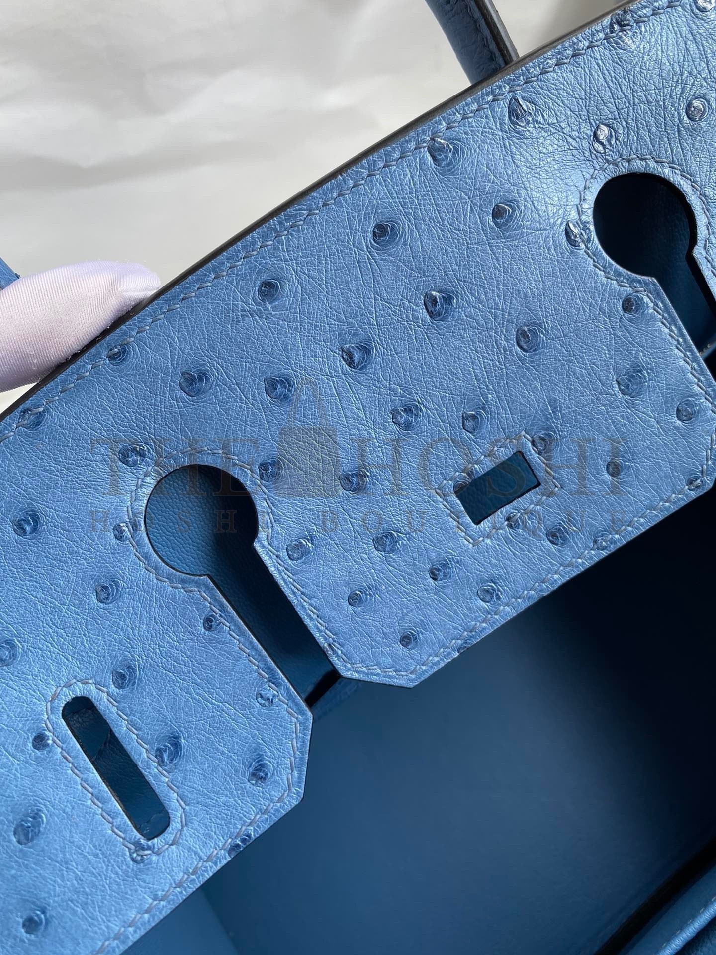 H**me5 Birkin 30 Retourne Handmade Bag In Mykonos Ostrich Leather Master Quality