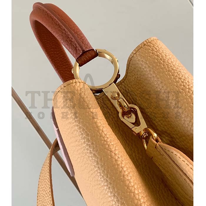 L0vis Vvtt0n LV Women Capucines MM Handbag Beige Brown Taurillon Leather Master Quality