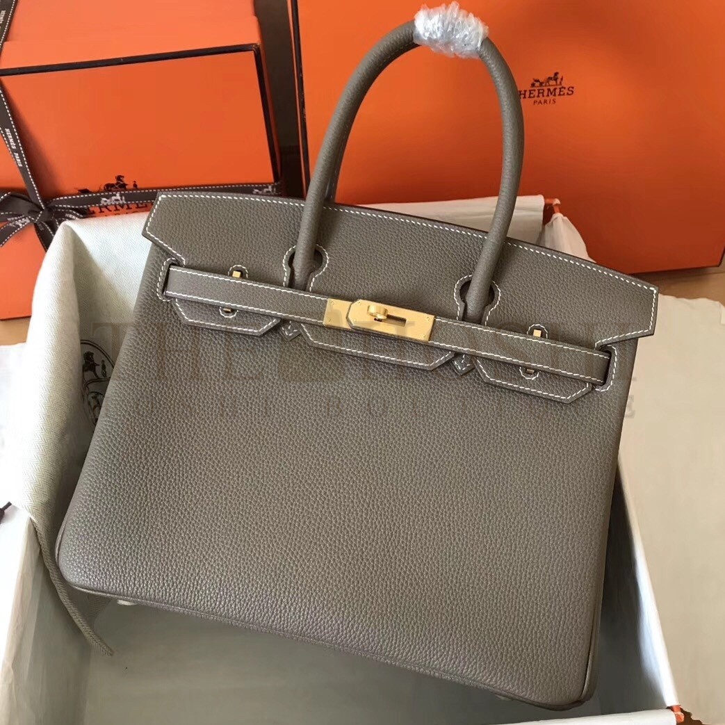 H**me5 Etain Birkin 30cm Clemence Handmade Bag Master Quality
