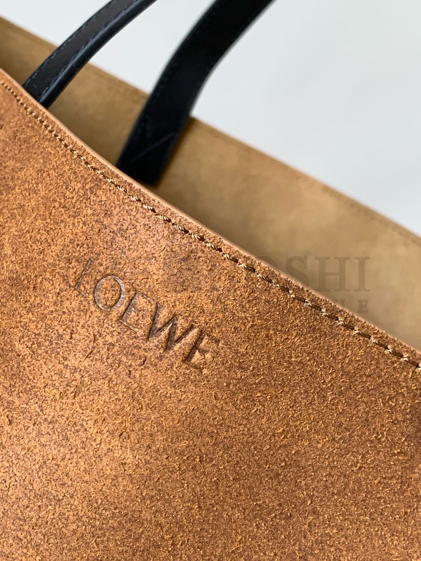 L0ew* XL Puzzle Fold Tote Bag in Brown Suede Calfskin Master Quality