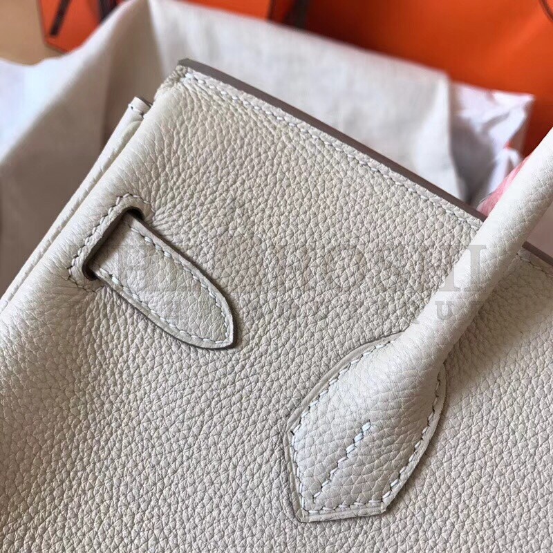 H**me5 White Birkin 30cm Clemence Handmade Bag Master Quality