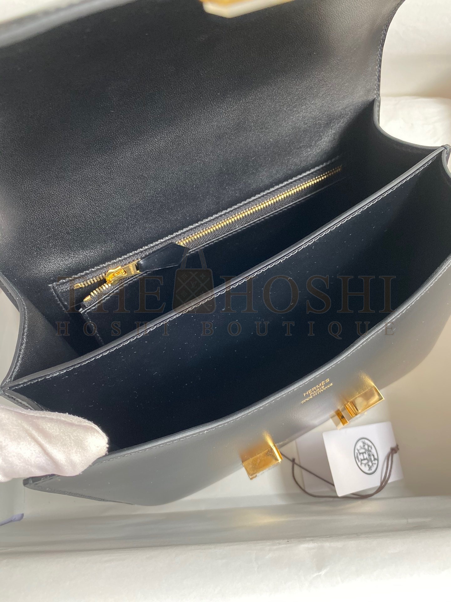 H**me5 Constance Handmade Bag In Black Box Calfskin Master Quality