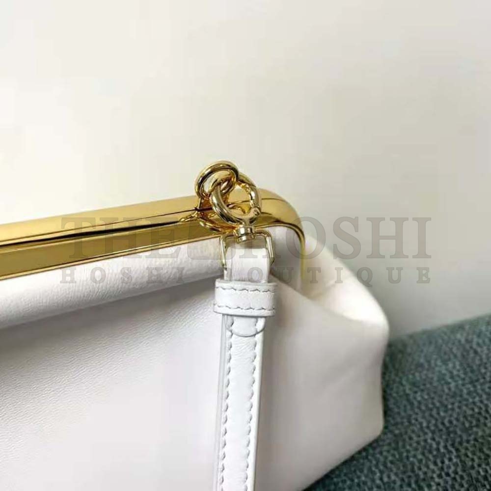 F**di Women First Small White Leather Bag Master Quality