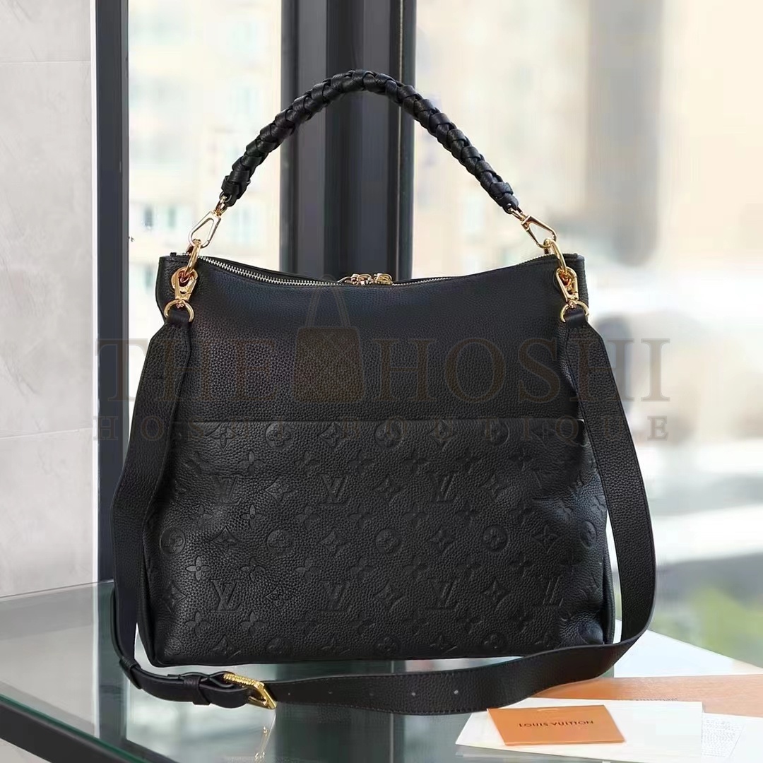 L0vis Vvtt0n LV Women Maida Hobo Handbag Black Embossed Grained Cowhide Leather Master Quality