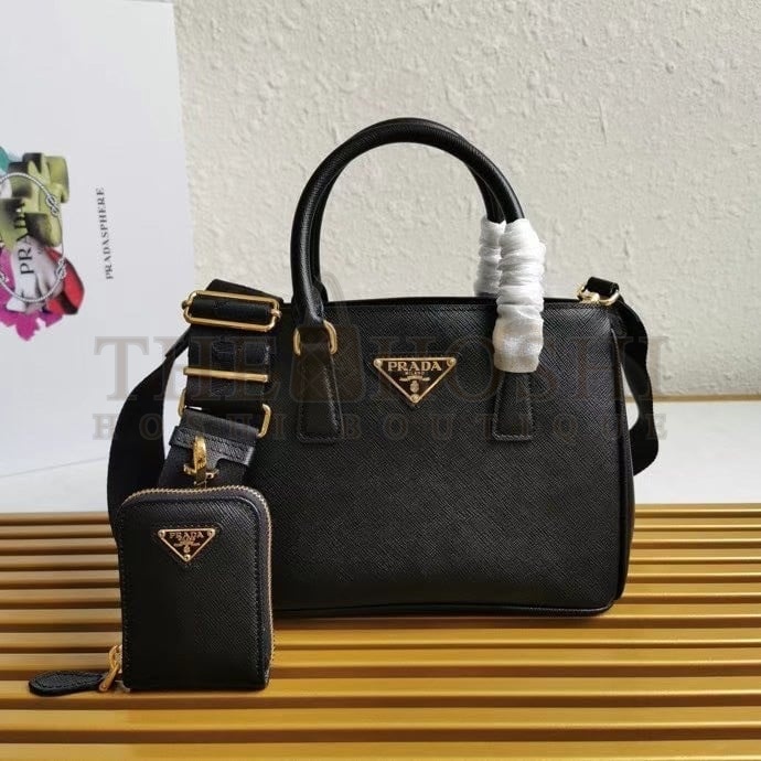 Pra*a Galleria Mini Bag In Black Saffiano Leather Master Quality