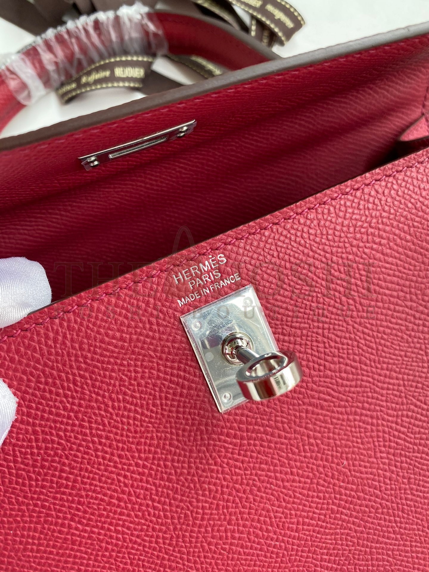 H**me5 Kelly Sellier 25 Handmade Bag In Ruby Epsom Calfskin Master Quality