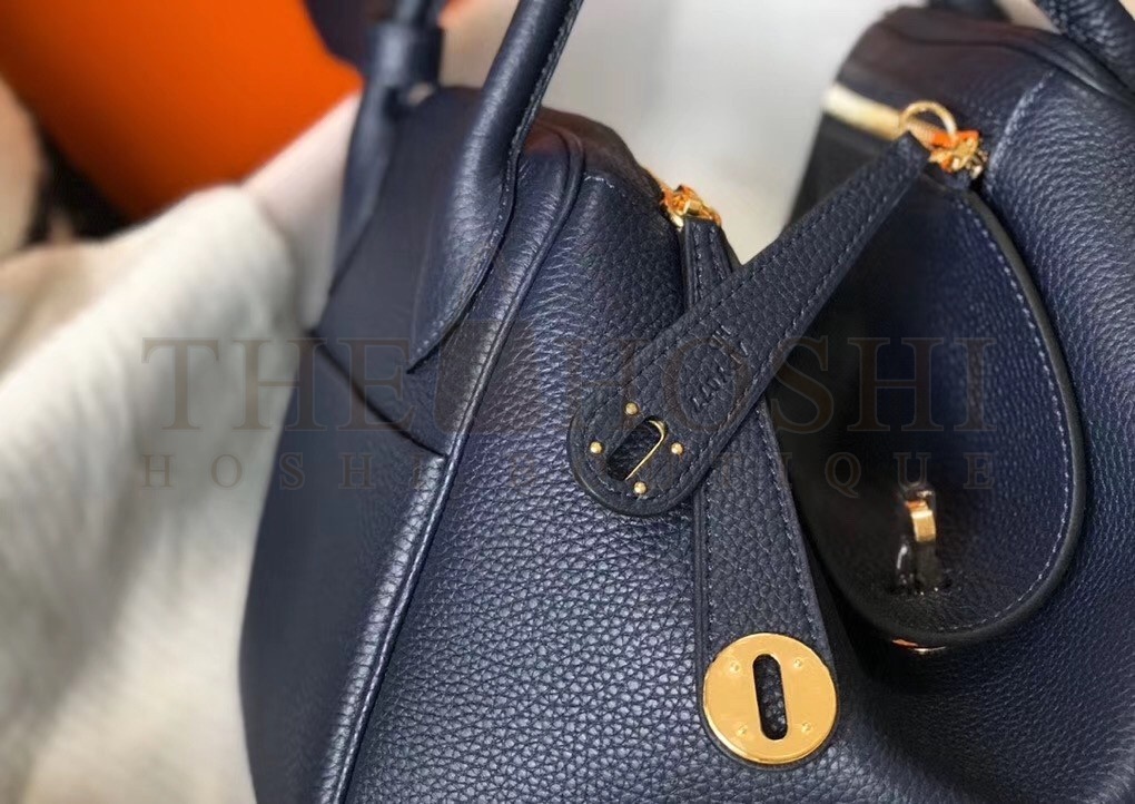 H**me5 Lindy 26cm Bag In Navy Blue Clemence With GHW Master Quality
