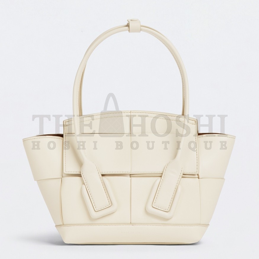 B0tt*ga Ven*ta Arco Mini Bag In White Intrecciato Calfskin Master Quality