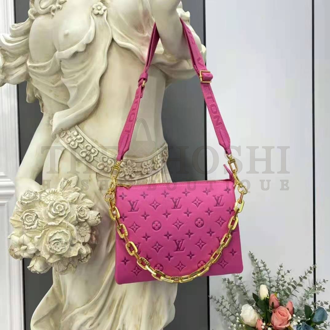 L0vis Vvtt0n LV Women Cruissin PM Handbag Pink Purple Monogram Embossed Puffy Lambskin Master Quality