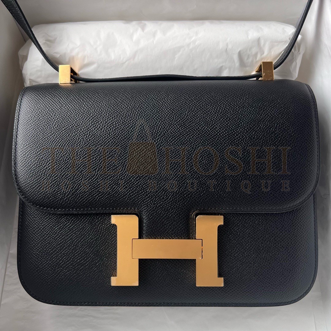 H**me5 Constance 1-24 Mirror Bag In Black Epsom Calfskin Master Quality