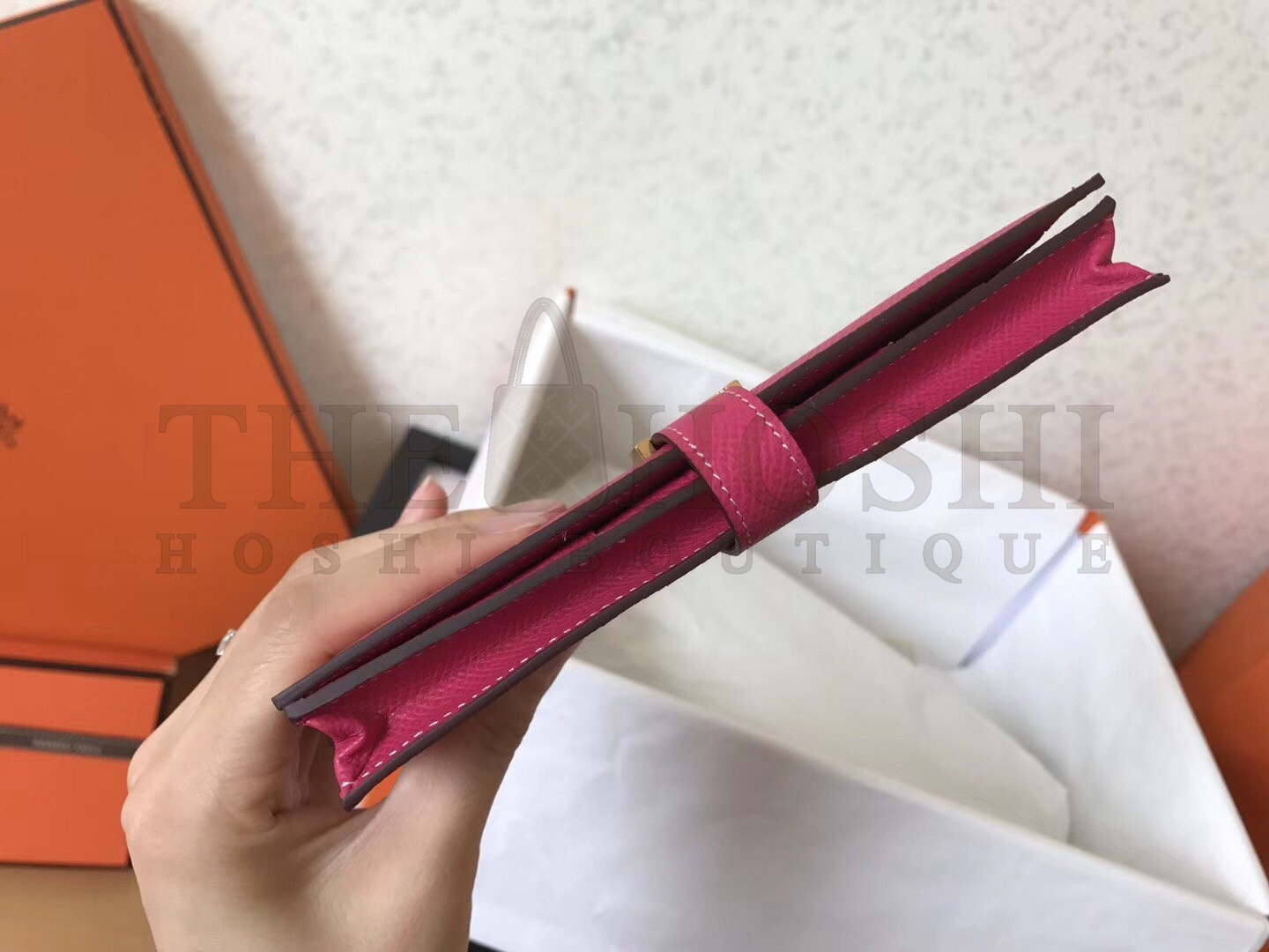 H**me5 Peach Epsom Bearn Gusset Wallet Master Quality
