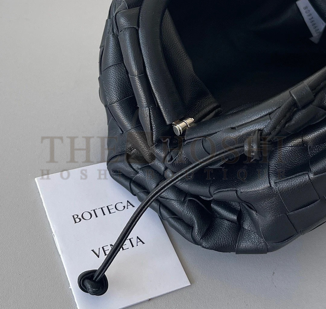B0tt*ga Ven*ta Mini Pouch with Strap in Black Intrecciato Lambskin Master Quality