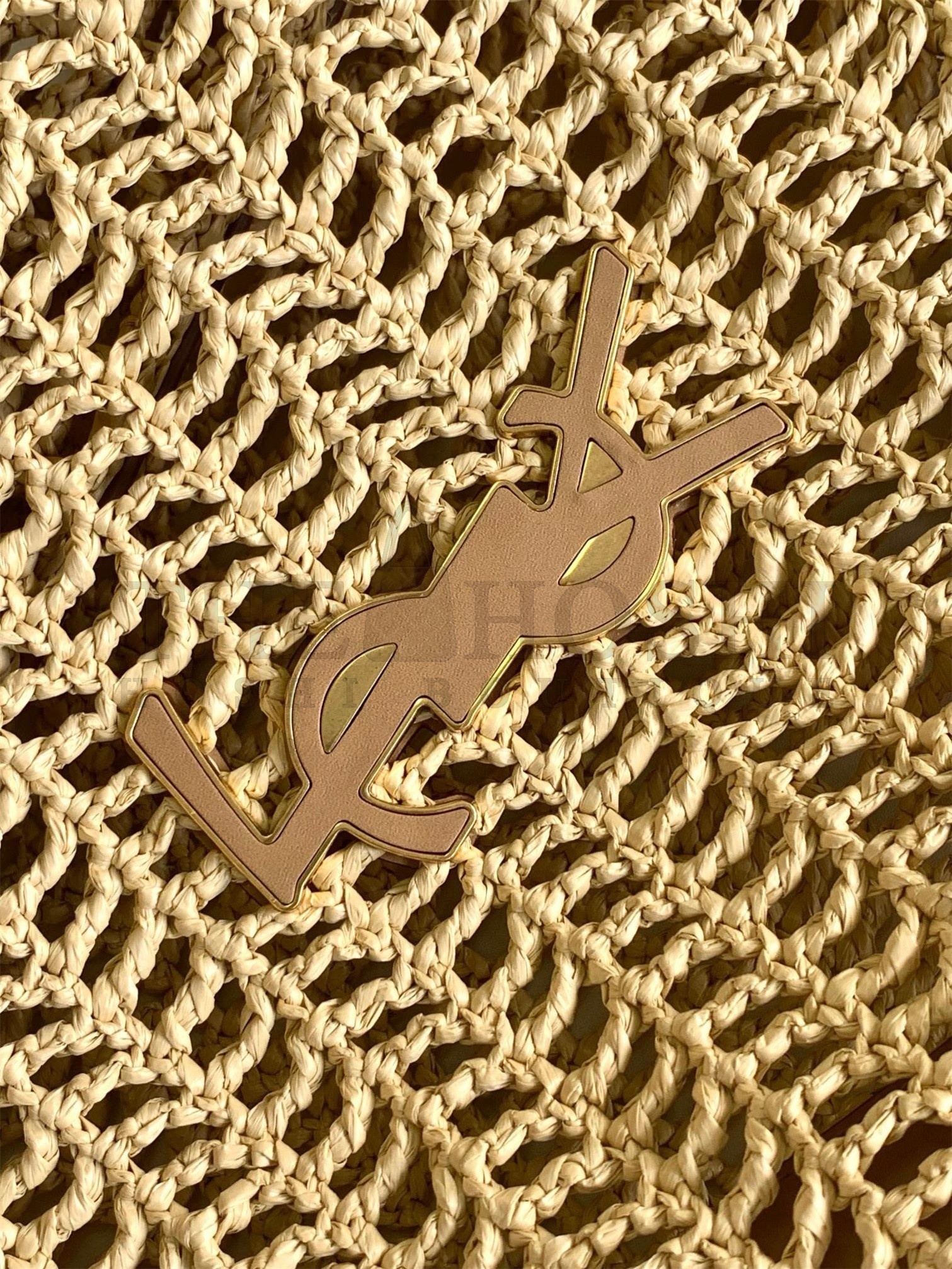 Sa1nt Lau*nt Oxalis Shoulder Bag in Naturel Raffia Master Quality