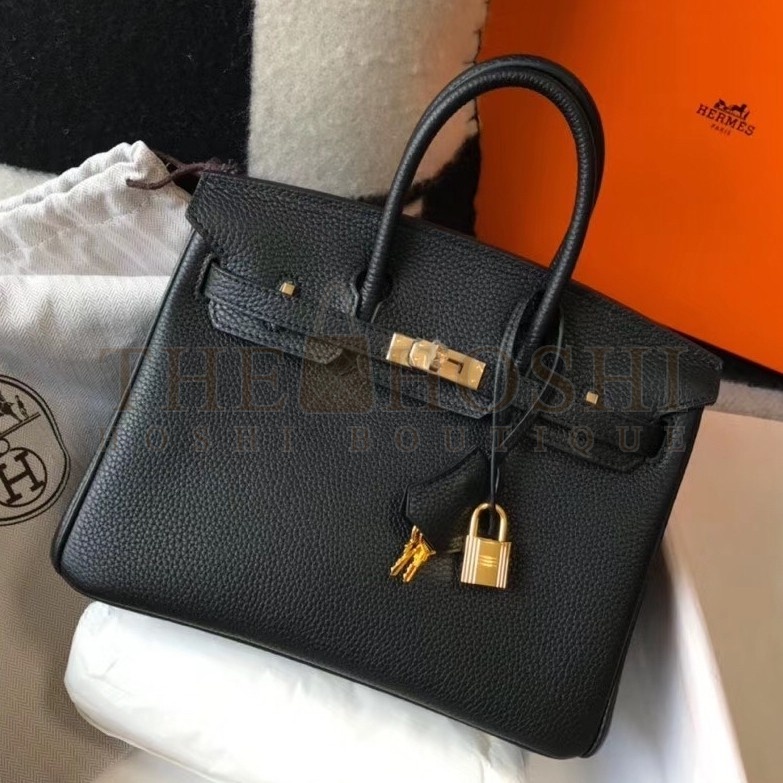 H**me5 Birkin 25cm Bag In Black Clemence Leather Master Quality