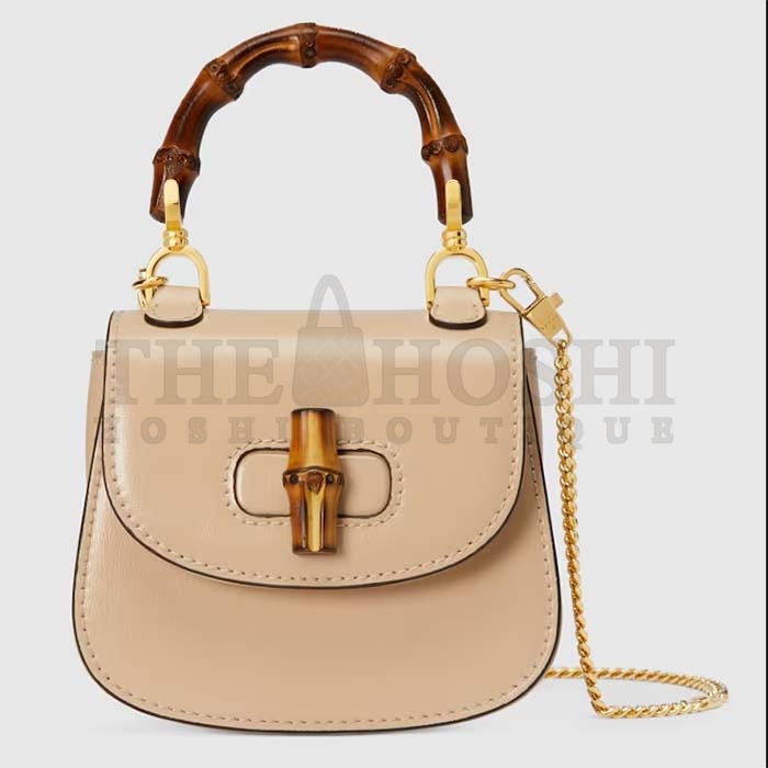 Gvc*1 Women GG Gvc*1 Bamboo 1947 S*per Mini Bag Light Beige Leather Master Quality